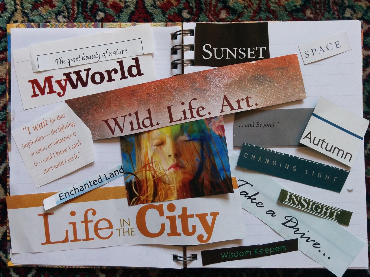 vision board, manifestation, scrapbook, scrapbooking, magazine, clippings, newspaper, ideas, inspirational, inspiration, inspiring, quotes, journal, journaling, diary, collage, new age, spirituality, quote, words, sayings, vision board, vision board, vision board, vision board, vision board