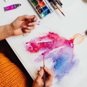 woman, art, drawing, creative, painting